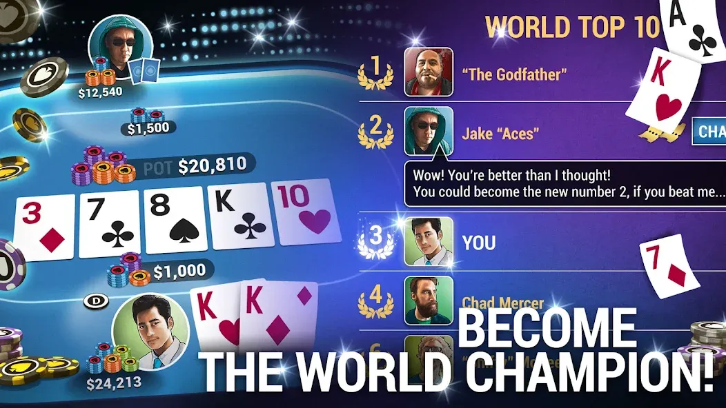 Poker World, Offline TX Holdem MOD APK скачать на Андроид — Безлимитные фишки и все турниры открыты — скриншот 3 Poker World, Offline TX Holdem MOD APK скачать на Андроид — Безлимитные фишки и все турниры открыты — скриншот 3