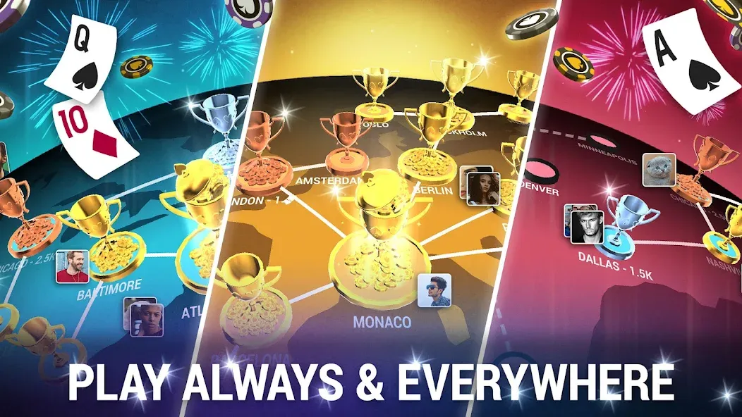 Poker World, Offline TX Holdem MOD APK скачать на Андроид — Безлимитные фишки и все турниры открыты — скриншот 5 Poker World, Offline TX Holdem MOD APK скачать на Андроид — Безлимитные фишки и все турниры открыты — скриншот 5