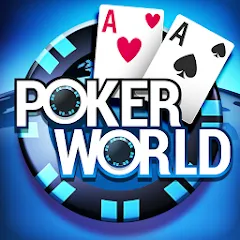 Poker World, Offline TX Holdem MOD APK скачать на Андроид — Безлимитные фишки и все турниры открыты