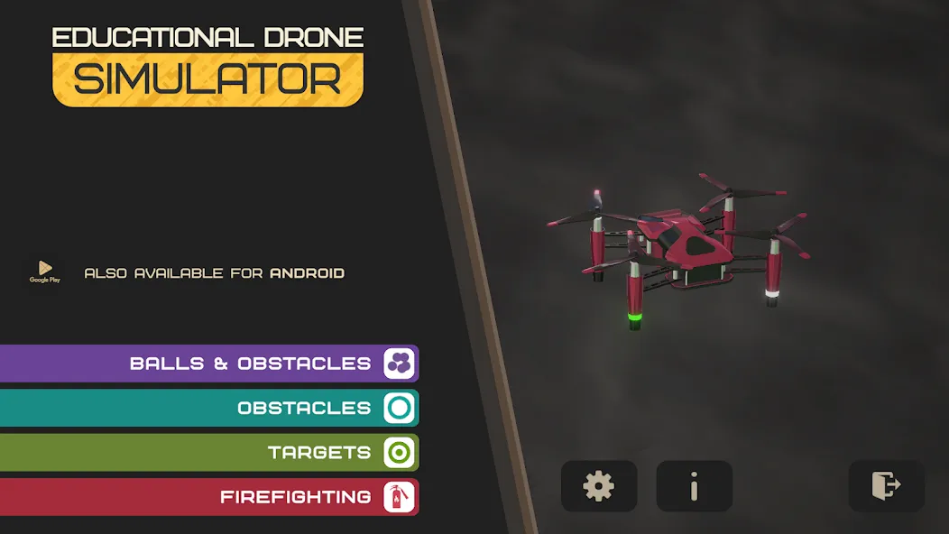 Edu Drone Simulator (Мод: Безлимитные монеты и все уровни) — скачать на Андроид — скриншот 1