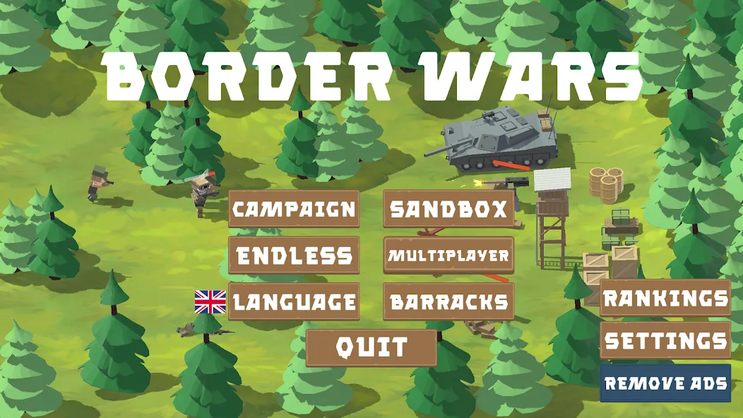 Border Wars: Army Simulator на телефон — скачать мод: Безлимитные деньги и оружие — скриншот 1 Border Wars: Army Simulator на телефон — скачать мод: Безлимитные деньги и оружие — скриншот 1