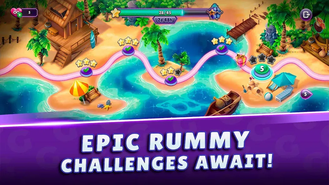Скачать Gin Rummy Super - Card Game бесплатно — Безлимитные монеты и открытые функции — скриншот 3
