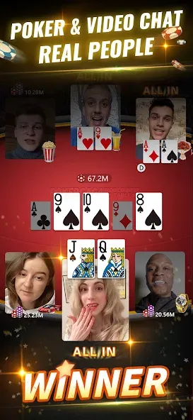 PokerGaga: Texas Holdem Live MOD APK: Безлимитные фишки и vip разблокирован — скриншот 1