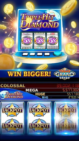 Скачать Vegas Grand Slots:Casino Games Mod APK — Безлимитные монеты и бонусы — скриншот 5