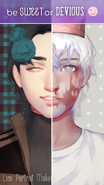 Live Portrait Maker: Guys (Мод: Разблокированы все наряды и аксессуары) — скачать на Андроид — скриншот 5 Live Portrait Maker: Guys (Мод: Разблокированы все наряды и аксессуары) — скачать на Андроид — скриншот 5
