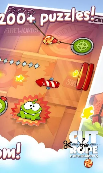 Скачать мод Cut the Rope: Experiments — Безлимитные монеты и все уровни открыты — скриншот 2