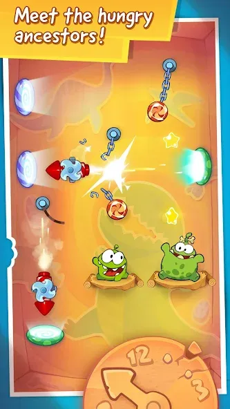 Скачать Cut the Rope: Time Travel мод — Безлимитные подсказки и открыты все уровни — скриншот 4