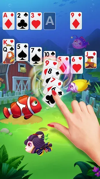 Скачать Solitaire Fish Klondike Card — Без рекламы и много монет — скриншот 3