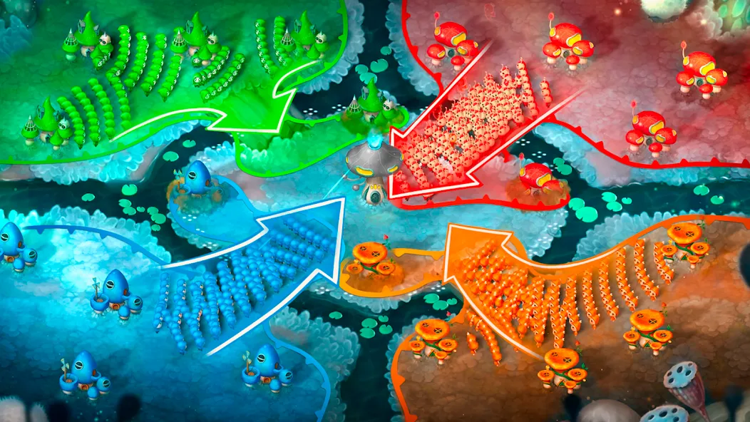 Mushroom Wars 2: RTS Strategy бесплатно на Андроид — мод: Безлимитные ресурсы и открыты все уровни — скриншот 4 Mushroom Wars 2: RTS Strategy бесплатно на Андроид — мод: Безлимитные ресурсы и открыты все уровни — скриншот 4