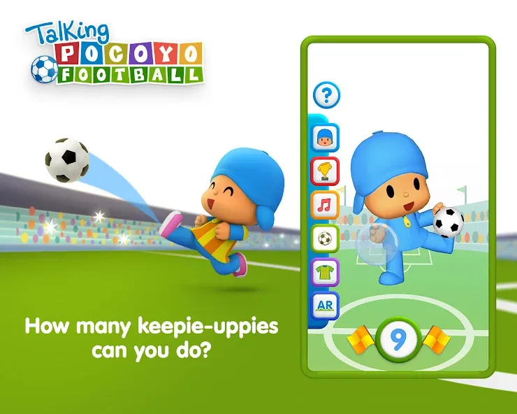 Talking Pocoyo Football — Безлимитные монеты и открытые мячи, скачать мод APK — скриншот 1 Talking Pocoyo Football — Безлимитные монеты и открытые мячи, скачать мод APK — скриншот 1