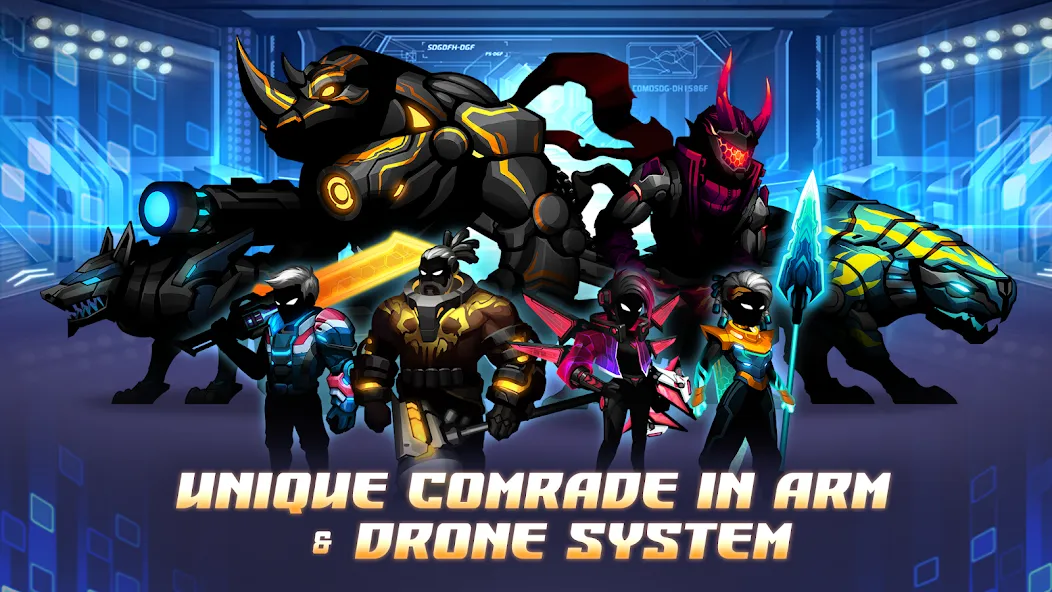 Cyber Fighters: Offline Game взломанный APK — Безлимитные деньги и оружие — скриншот 5 Cyber Fighters: Offline Game взломанный APK — Безлимитные деньги и оружие — скриншот 5