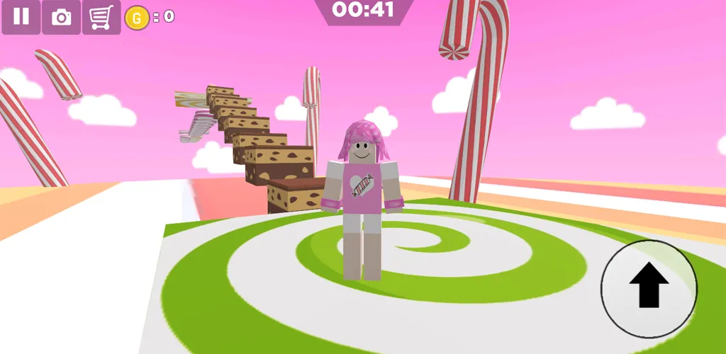 Candy Parkour Sweet girl MOD APK: Много сладких костюмов и уровней — скриншот 1