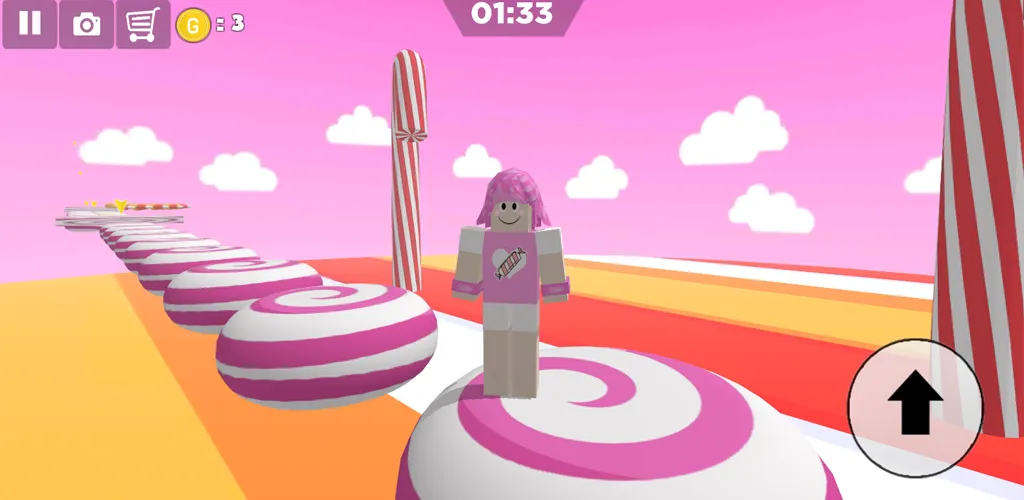 Candy Parkour Sweet girl MOD APK: Много сладких костюмов и уровней — скриншот 2