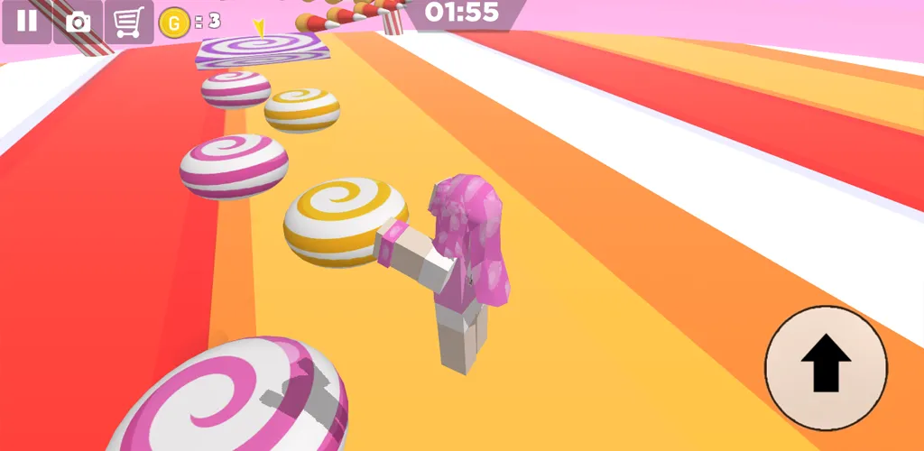 Candy Parkour Sweet girl MOD APK: Много сладких костюмов и уровней — скриншот 3