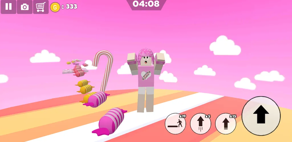 Candy Parkour Sweet girl MOD APK: Много сладких костюмов и уровней — скриншот 4