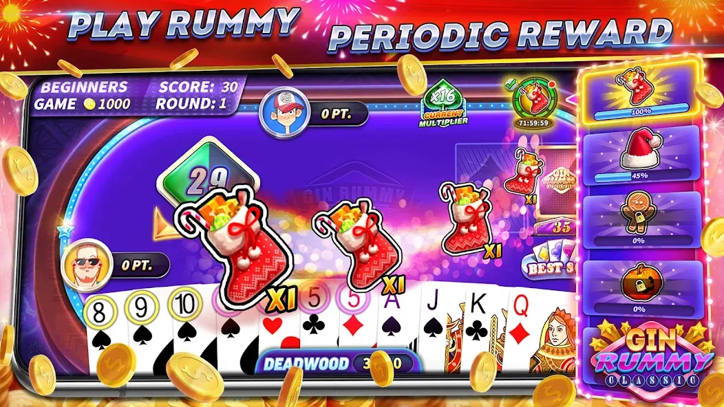 Gin Rummy Online & Offline взломанный APK — Открыты все функции без рекламы — скриншот 1