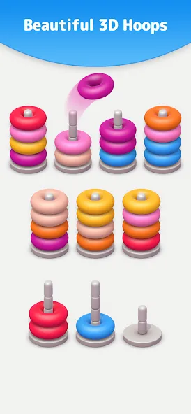 Скачать мод Color Sort 3D — Hoop Stack — Без рекламы и все уровни открыты — скриншот 1 Скачать мод Color Sort 3D — Hoop Stack — Без рекламы и все уровни открыты — скриншот 1