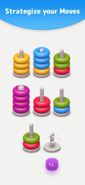 Скачать мод Color Sort 3D — Hoop Stack — Без рекламы и все уровни открыты — скриншот 2 Скачать мод Color Sort 3D — Hoop Stack — Без рекламы и все уровни открыты — скриншот 2