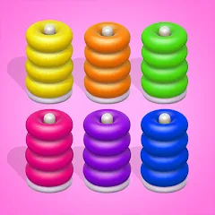 Скачать мод Color Sort 3D — Hoop Stack — Без рекламы и все уровни открыты
