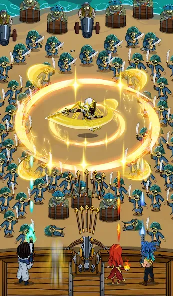 Мод Zombie War Idle Defense Game — Безлимитные деньги и алмазы, скачать APK — скриншот 1