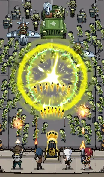 Мод Zombie War Idle Defense Game — Безлимитные деньги и алмазы, скачать APK — скриншот 3