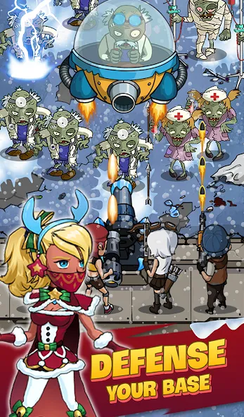Мод Zombie War Idle Defense Game — Безлимитные деньги и алмазы, скачать APK — скриншот 5