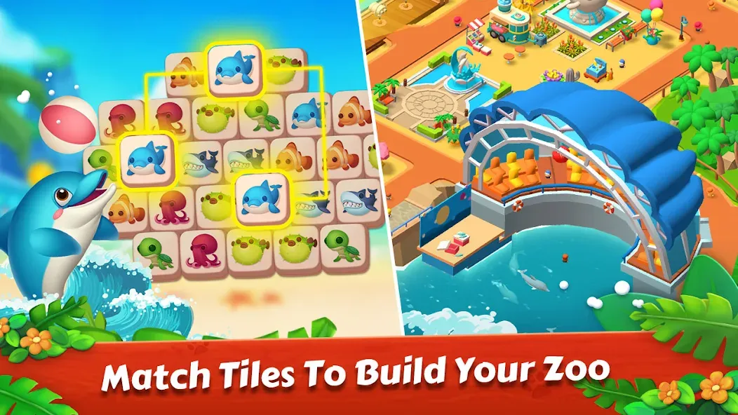Скачать Zoo Tile - Match Puzzle Game мод — Без рекламы и бесконечные подсказки — скриншот 2 Скачать Zoo Tile - Match Puzzle Game мод — Без рекламы и бесконечные подсказки — скриншот 2