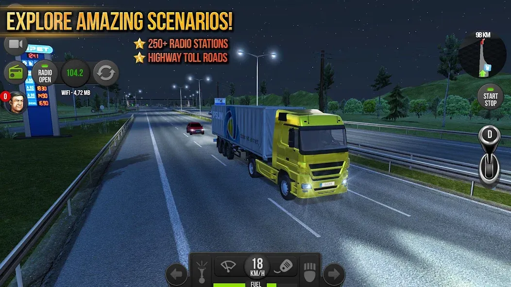 Truck Simulator : Europe (Мод: Безлимитные деньги и топливо) — скачать на Андроид — скриншот 2 Truck Simulator : Europe (Мод: Безлимитные деньги и топливо) — скачать на Андроид — скриншот 2