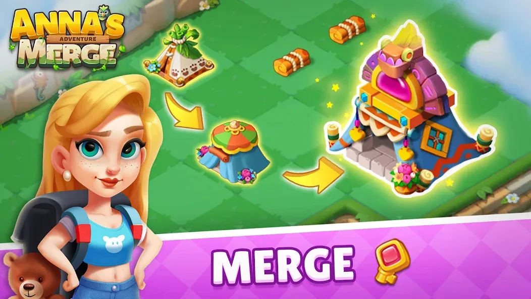 Anna's Merge Adventure бесплатно на Андроид — мод: Безлимитные деньги и энергия — скриншот 2