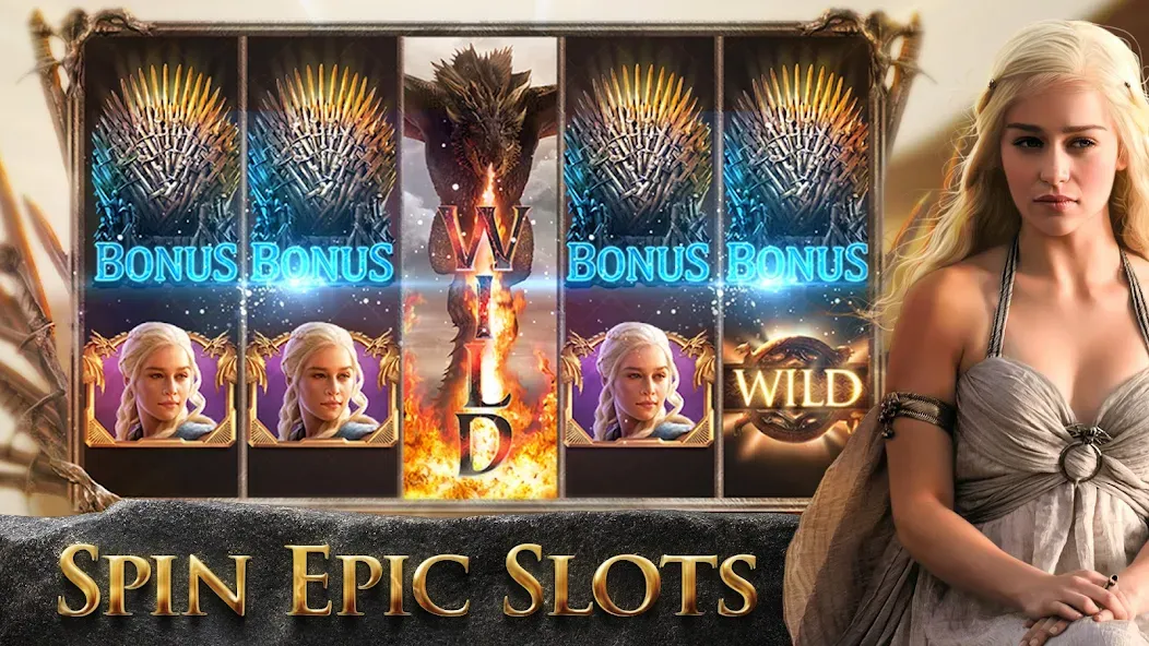 Game of Thrones Slots Casino — последняя версия с модом (Безлимитные монеты и бесплатные вращения) — скриншот 1