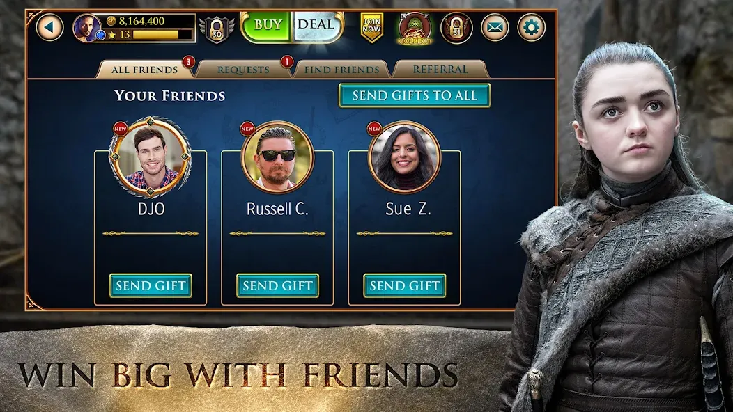 Game of Thrones Slots Casino — последняя версия с модом (Безлимитные монеты и бесплатные вращения) — скриншот 3