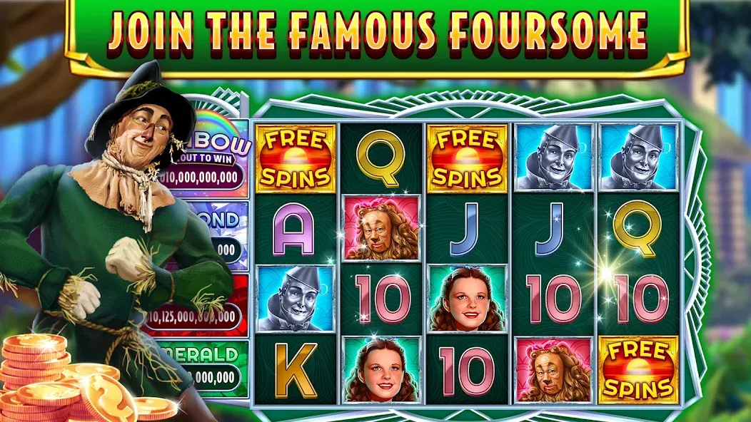 Скачать Wizard of Oz Slots Games на Андроид с модом — Безлимитные монеты и бесплатные вращения — скриншот 2 Скачать Wizard of Oz Slots Games на Андроид с модом — Безлимитные монеты и бесплатные вращения — скриншот 2