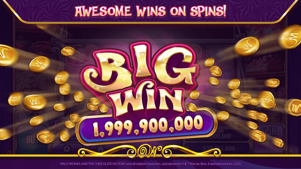 Willy Wonka Vegas Casino Slots — взломанная версия, Безлимитные монеты и бонусы — скриншот 2