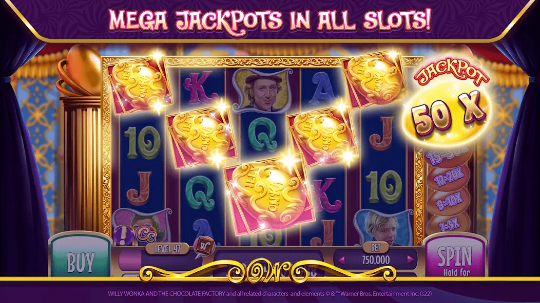 Willy Wonka Vegas Casino Slots — взломанная версия, Безлимитные монеты и бонусы — скриншот 4