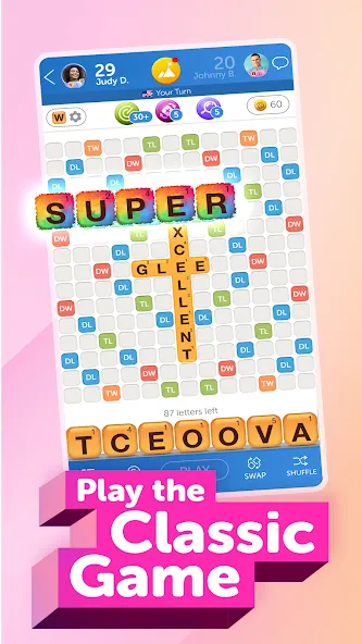 Words With Friends 2 Word Game взломанный APK — Безлимитные подсказки и ходы — скриншот 1 Words With Friends 2 Word Game взломанный APK — Безлимитные подсказки и ходы — скриншот 1