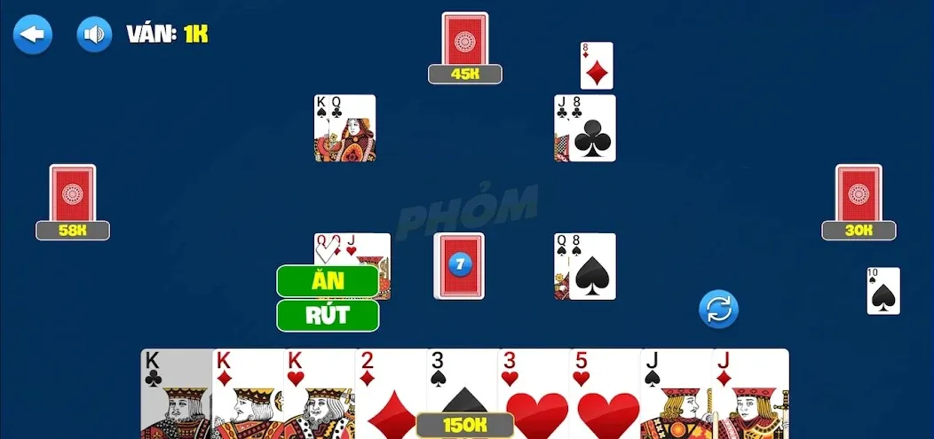 Phỏm MOD APK: Без рекламы и много монет — скриншот 2 Phỏm MOD APK: Без рекламы и много монет — скриншот 2