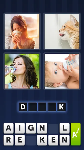 4 Pics 1 Word MOD APK: Безлимитные подсказки и открыты все уровни — скриншот 4