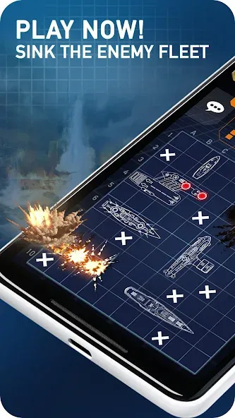 Fleet Battle - Sea Battle взлом APK — Безлимитные деньги и усиленный флот — скриншот 1