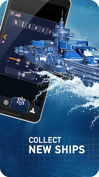 Fleet Battle - Sea Battle взлом APK — Безлимитные деньги и усиленный флот — скриншот 5
