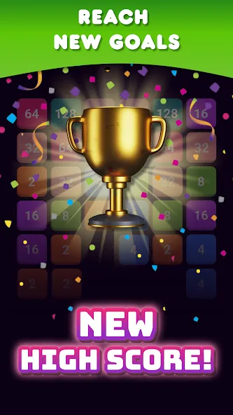 Скачать 2048: Puzzle Game! Merge Block Mod APK — Без рекламы и подсказки доступны — скриншот 3