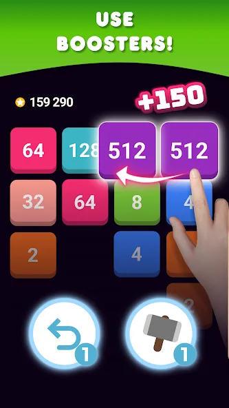 Скачать 2048: Puzzle Game! Merge Block Mod APK — Без рекламы и подсказки доступны — скриншот 4