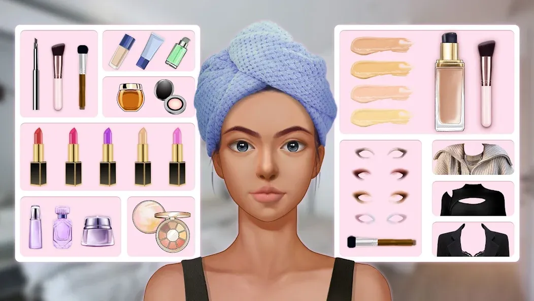 Makeup Stylist: Makeup Game MOD APK: Безлимитные монеты и все образы открыты — скриншот 1