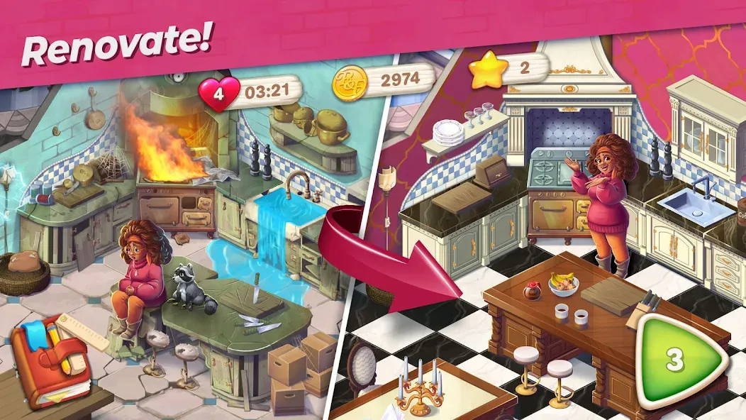 Скачать мод Penny & Flo: Home Renovation — Безлимитные деньги и энергия — скриншот 3
