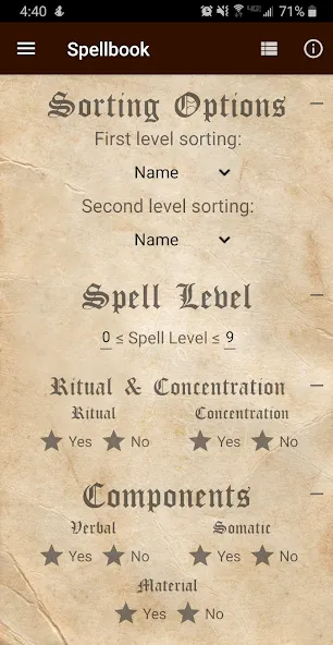 D&D Spellbook 5e взлом на Андроид — Все заклинания разблокированы — скриншот 2