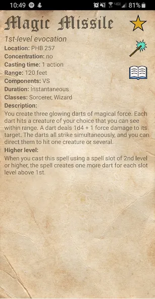D&D Spellbook 5e взлом на Андроид — Все заклинания разблокированы — скриншот 4