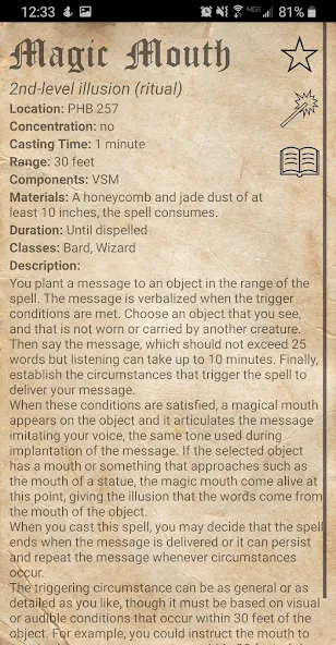 D&D Spellbook 5e взлом на Андроид — Все заклинания разблокированы — скриншот 5