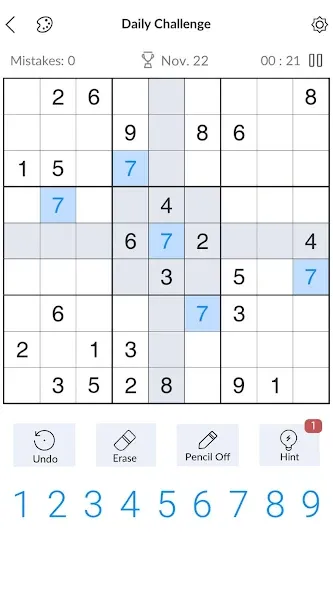 Sudoku - Classic Sudoku Puzzle — скачать мод: Подсказки и все уровни открыты — скриншот 1 Sudoku - Classic Sudoku Puzzle — скачать мод: Подсказки и все уровни открыты — скриншот 1