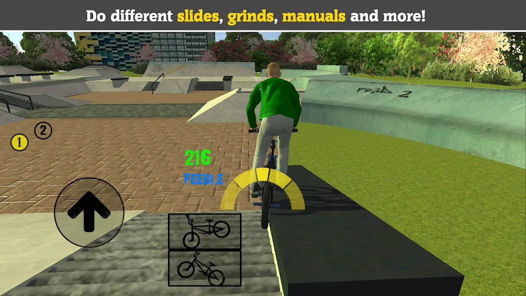 BMX FE3D 2 MOD APK скачать на Андроид — Безлимитные деньги и все трюки открыты — скриншот 1