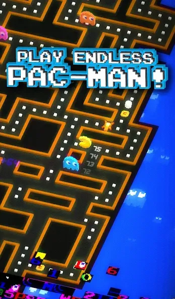 Скачать PAC-MAN 256 - Endless Maze на Андроид с модом — Безлимитные жизни и усилители — скриншот 1
