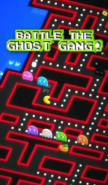 Скачать PAC-MAN 256 - Endless Maze на Андроид с модом — Безлимитные жизни и усилители — скриншот 2